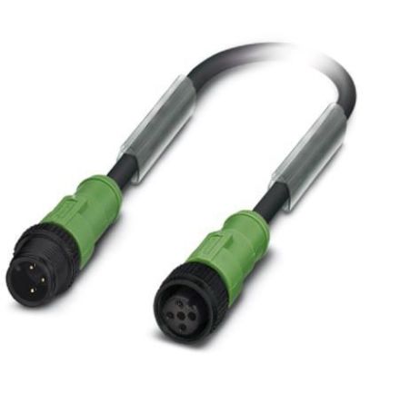 Phoenix Contact Straight Male M12 to Female M12 Sensor Actuator Cable, 600mm [1442803]; 255-9804