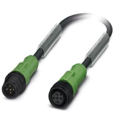 Phoenix Contact Straight Male M12 to Female M12 Sensor Actuator Cable, 300mm [1442874]; 255-9805