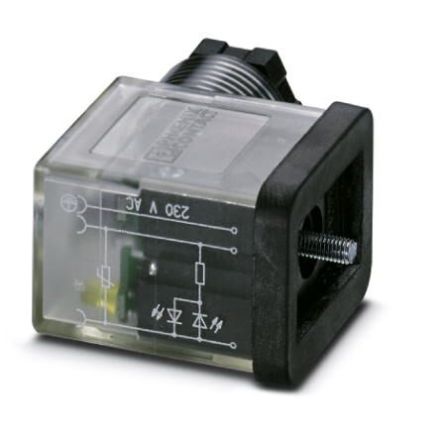 Phoenix Contact SACC-VB-3CON-M16/BI-1L-SV 230V 3P, Plug Solenoid Valve Connector with Indicator Light, 230 V ac/dc [1452259]; 255-9818