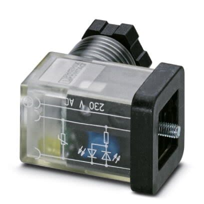 Phoenix Contact 3P, Female Solenoid Valve Connector with Indicator Light, 230 V ac Voltage [1452288]; 255-9819