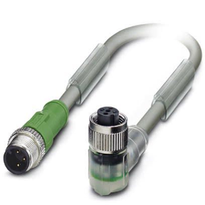 Phoenix Contact Straight Male M12 to Female M12 Sensor Actuator Cable, 300mm [1456857]; 255-9836