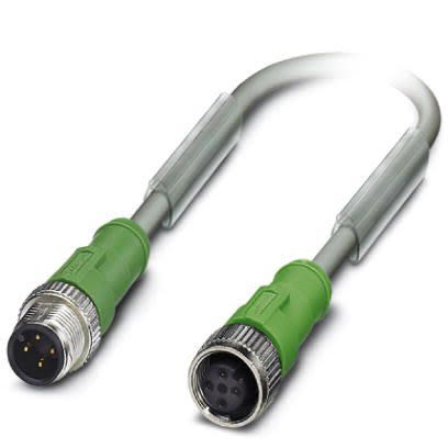 Phoenix Contact Straight Male M12 to Female M12 Sensor Actuator Cable, 300mm [1457050]; 255-9840