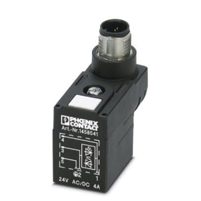 Phoenix Contact 3P, Male Solenoid Valve Connector with Indicator Light, 24 V ac Voltage [1458541]; 255-9846