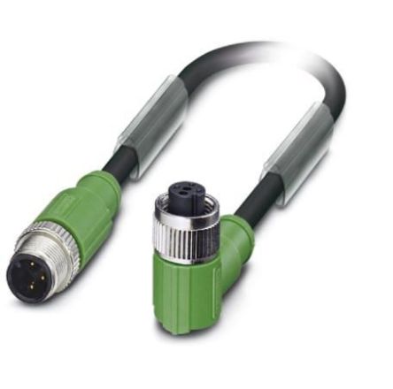 Phoenix Contact Straight Male M12 to Female M12 Sensor Actuator Cable, 1m [1502374]; 255-9856
