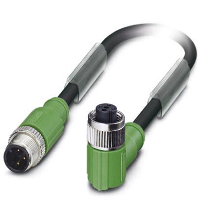 Phoenix Contact Straight Male M12 to Right Angle Female M12 Sensor Actuator Cable, 2m [1502387]; 255-9857