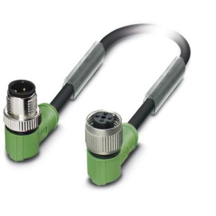 Phoenix Contact Right Angle Male M12 to Female M12 Sensor Actuator Cable, 2m [1504589]; 255-9858