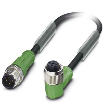 Phoenix Contact Straight Male M12 to Right Angle Female M12 Sensor Actuator Cable, 6m [1504631]; 255-9860
