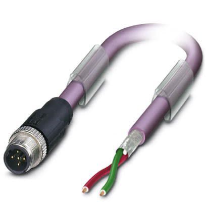 Phoenix Contact Straight Male M12 to Unterminated Bus Cable, 2m [1507243]; 255-9870