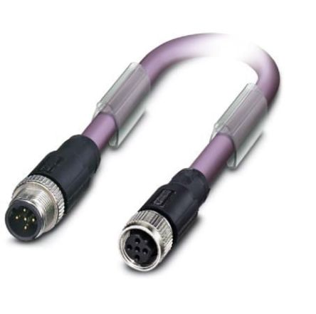 Phoenix Contact Straight Male M12 to Female M12 Bus Cable, 15m [1507405]; 255-9871