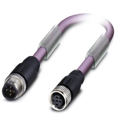 Phoenix Contact Straight Male M12 to Straight Female M12 Bus Cable, 6m [1514320]; 255-9878