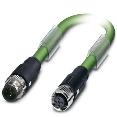 Phoenix Contact Straight Male M12 to Straight Female M12 Bus Cable, 15m [1518012]; 255-9889