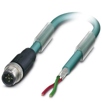 Phoenix Contact Straight Male M12 to Unterminated Bus Cable, 15m [1525526]; 255-9897