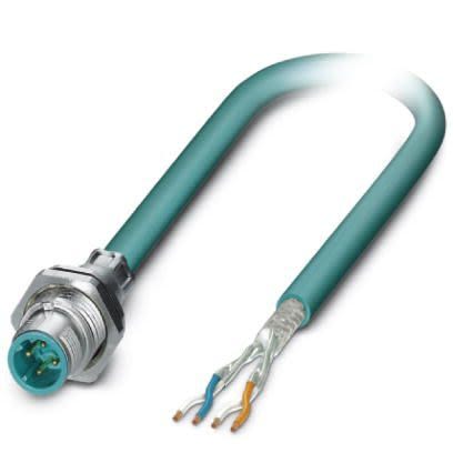 Phoenix Contact, 1m Cat5, Blue M12 to Male Unterminated, Terminated [1551574]; 255-9948