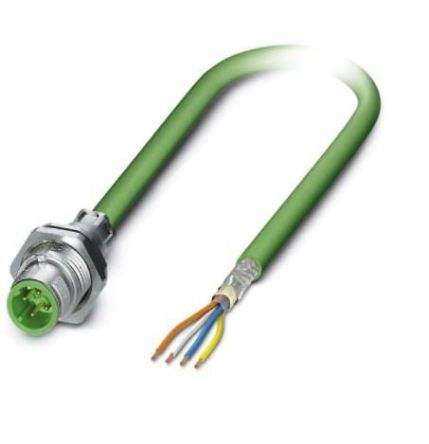 Phoenix Contact, 1m Cat5, Green M12 to Male Unterminated, Terminated [1552353]; 255-9951