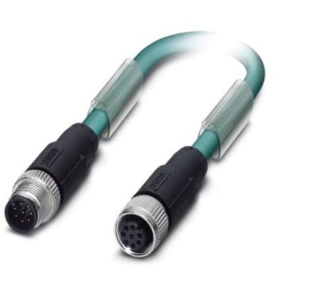 Phoenix Contact, 10m Cat5, Blue M12 to Male M12 Female Shielded, Terminated [1554034]; 255-9960