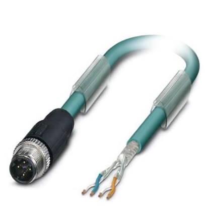 Phoenix ContactSAC, 15m Cat5, Blue M12 to Male Unterminated Shielded, Terminated [1569427]; 255-9967