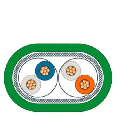 Siemens, 1m Cat5, Green RJ45 to 15 Pin D-sub, Copper Braid, Plastic Laminated Aluminium Foil Shielded, Terminated [6XV18502LH10]; 256-0941