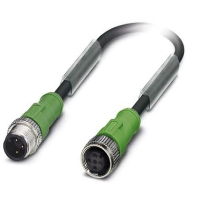 Phoenix Contact Male M12 to Female M12 Sensor Actuator Cable, 300mm [1668315]; 256-1485