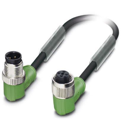 Phoenix Contact Male M12 to Right Angle Female M12 Sensor Actuator Cable, 300mm [1668713]; 256-1493