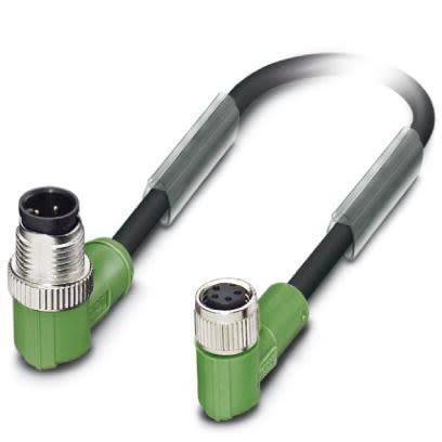 Phoenix Contact Male M12 to Right Angle Female M8 Sensor Actuator Cable, 600mm [1671564]; 256-1504