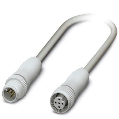 Phoenix Contact Straight Male M12 to Female M12 Sensor Actuator Cable, 300mm [1404097]; 256-1719