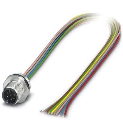Phoenix Contact Straight Male M12 to Unterminated Sensor Actuator Cable, 500mm [1405221]; 256-1748