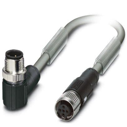 Phoenix Contact Right Angle Male M12 to Straight Female M12 Bus Cable, 10m [1419062]; 256-1805