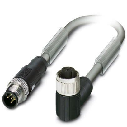 Phoenix Contact Straight Male M12 to Right Angle Female M12 Bus Cable, 5m [1419069]; 256-1808