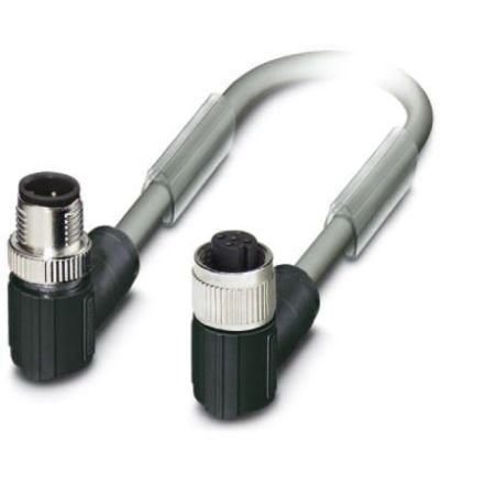 Phoenix Contact Right Angle Male M12 to Female M12 Bus Cable, 300mm [1419073]; 256-1811