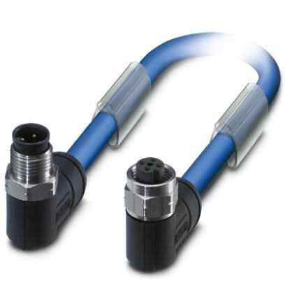 Phoenix Contact Right Angle Male M12 to Right Angle Female M12 Bus Cable, 2m [1419129]; 256-1862