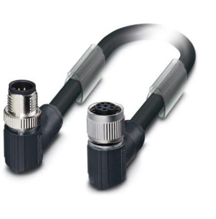 Phoenix Contact Right Angle Male M12 to Female M12 Bus Cable, 2m [1428694]; 256-1889