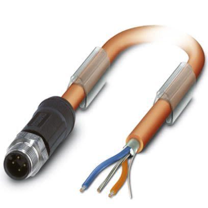 Phoenix Contact Straight Male M12 to Unterminated Bus Cable, 2m [1431173]; 256-1892