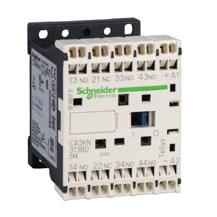 Schneider Electric Control Relay 2NO + 2NC, 10 A Contact Rating, 1.8 W, 24 V dc, 4, TeSys [CA4KN223BW3]; 256-4093