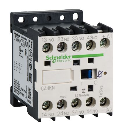 Schneider Electric Control Relay 2NO + 2NC, 10 A Contact Rating, 1.8 W, 48 V dc, 4, TeSys [CA4KN22EW3]; 256-4094