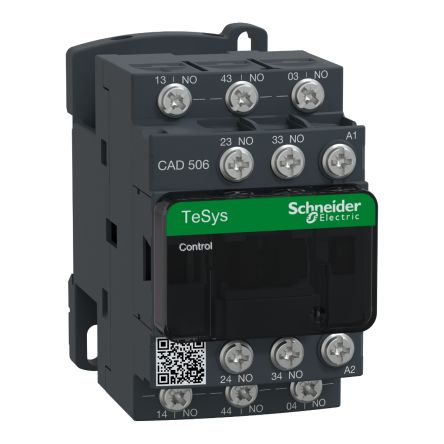 Schneider Electric Control Relay 1 NO + 1 NC, 10 A Contact Rating, 24 V, TeSys [CAD506B7]; 256-4128