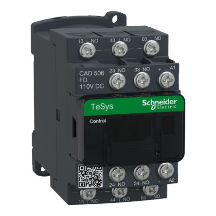 Schneider Electric Control Relay 5NO, 10 A Contact Rating, 110 V ac, TeSys [CAD506FD]; 256-4132