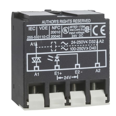 Schneider Electric TeSys Auxiliary Contact Block [LA4DWBS080]; 256-4199