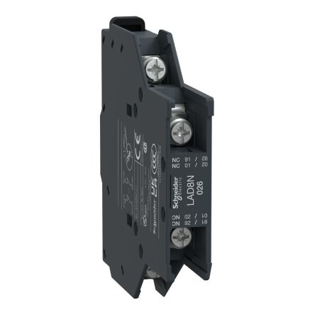Schneider Electric Auxiliary Contact Block, 2 Contact, 2NC, Front Mount, TeSys LADN [LAD8N026]; 256-4218