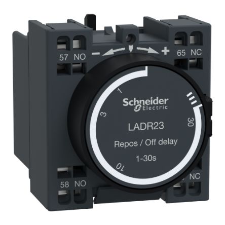 Schneider Electric Auxiliary Contact Block, 2 Contact, 1 NO + 1 NC, Front Mount, TeSys LADN [LADR23]; 256-4235
