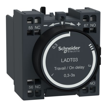 Schneider Electric Auxiliary Contact Block, 2 Contact, 1 NO + 1 NC, Front Mount, TeSys LADN [LADT03]; 256-4240