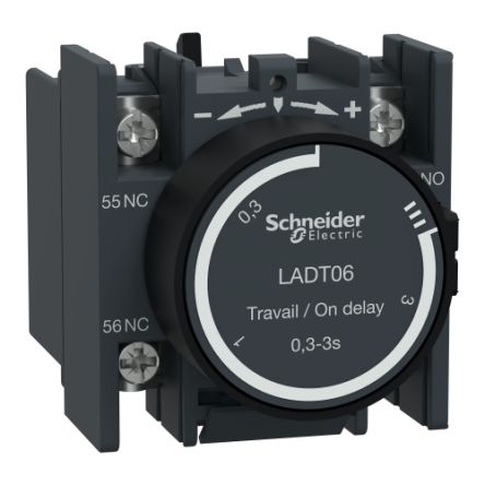 Schneider Electric Auxiliary Contact Block, 2 Contact, 1 NO + 1 NC, Front Mount, TeSys LADN [LADT06]; 256-4241