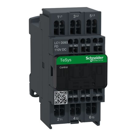 Schneider Electric TeSys D LC1D Contactor, 3-Pole, 9 A, 1 NO + 1 NC [LC1D093FD]; 256-4246