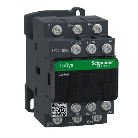 Schneider Electric TeSys D LC1D Contactor, 380 V Coil, 3-Pole, 9 A, 5.5 kW, 1 NO + 1 NC [LC1D096Q7]; 256-4256