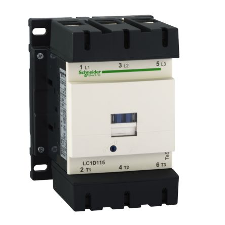 Schneider Electric TeSys D LC1D Contactor, 3-Pole, 115 A, 1 NO + 1 NC [LC1D115P5]; 256-4279