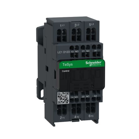 Schneider Electric TeSys D LC1D Contactor, 3-Pole, 12 A, 1 NO + 1 NC [LC1D123V7]; 256-4287