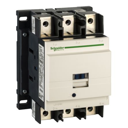 Schneider Electric TeSys D LC1D Contactor, 24 V Coil, 3-Pole, 150 A, 1 NO + 1 NC [LC1D1506B7]; 256-4304