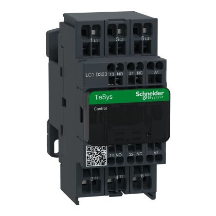 Schneider Electric TeSys D LC1D Contactor, 115 V Coil, 3-Pole, 32 A, 18.5 kW, 1 NO + 1 NC, 115 V [LC1D323FE7]; 256-4337