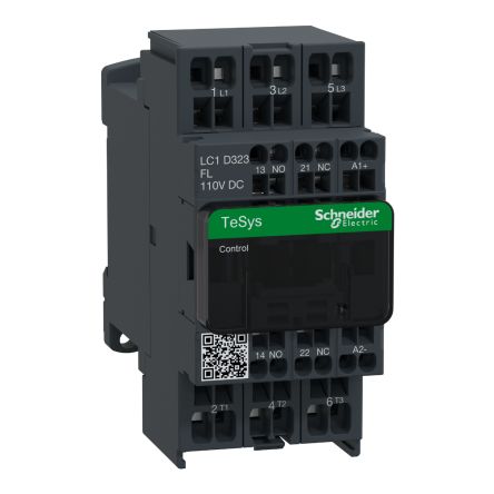 Schneider Electric TeSys D LC1D Contactor, 110 V Coil, 3-Pole, 32 A, 1 NO + 1 NC [LC1D323FL]; 256-4338