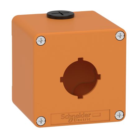 Schneider Electric Orange Die Cast Zinc XAPO Empty Control Station - 1 Hole 30mm Diameter [XAPO1601]; 256-4833