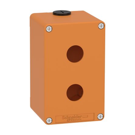 Schneider Electric Orange Die Cast Zinc XAPO Empty Control Station - 2 Hole 22mm Diameter [XAPO2502]; 256-4834